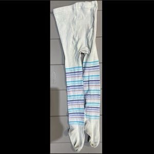 Girls thick tights with blue and purple tights